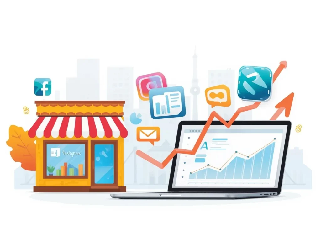 Local business growing online with social media marketing, analytics, and SEO by the Best Digital Marketing Agency in Gomti Nagar Lucknow.